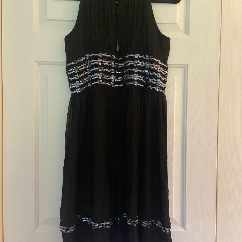 Vtg Adrianna Papell Silk Dress Size 10 Beaded Black Evening Cocktail Formal - Picture 7 of 10